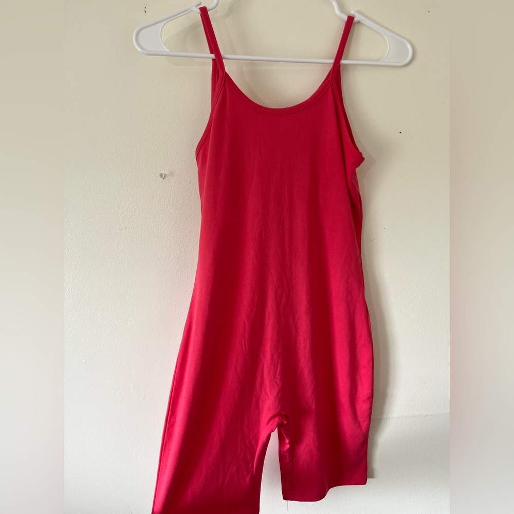 Women’s M Track 23 Pink Spaghetti Strap Romper Shorts NWT